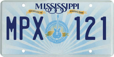 MS license plate MPX121