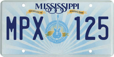 MS license plate MPX125