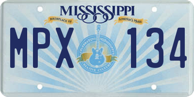 MS license plate MPX134