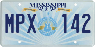 MS license plate MPX142