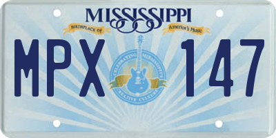 MS license plate MPX147