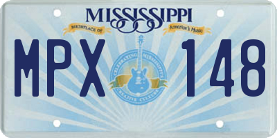 MS license plate MPX148