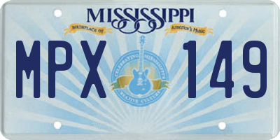 MS license plate MPX149