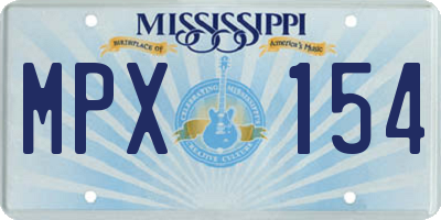 MS license plate MPX154