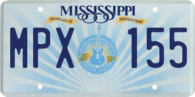 MS license plate MPX155