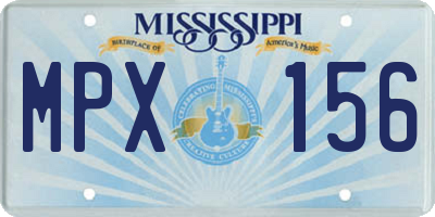 MS license plate MPX156