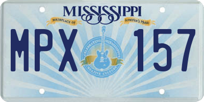 MS license plate MPX157