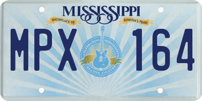 MS license plate MPX164