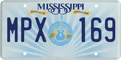 MS license plate MPX169