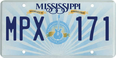 MS license plate MPX171