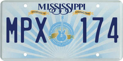 MS license plate MPX174