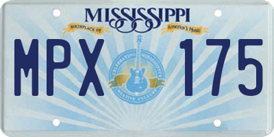 MS license plate MPX175