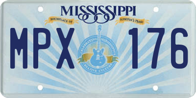 MS license plate MPX176