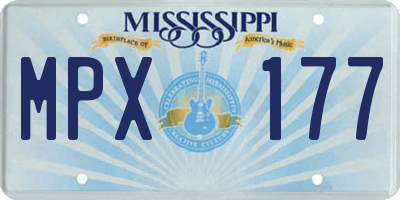MS license plate MPX177