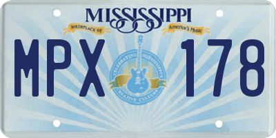 MS license plate MPX178