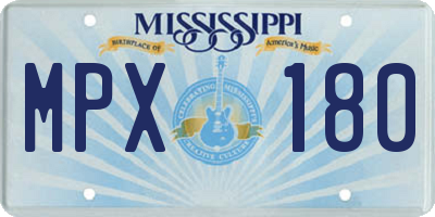 MS license plate MPX180