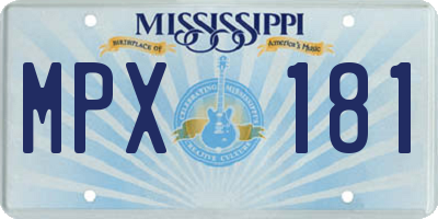 MS license plate MPX181
