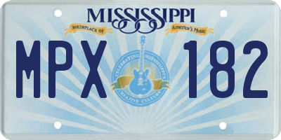 MS license plate MPX182