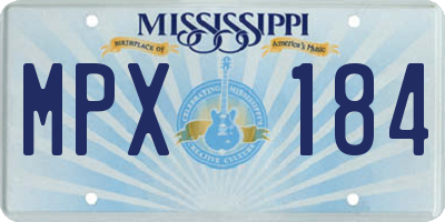 MS license plate MPX184
