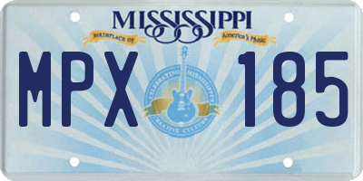 MS license plate MPX185