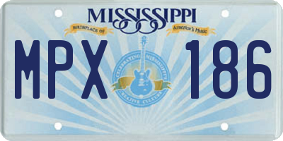 MS license plate MPX186