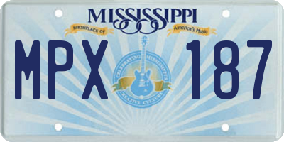MS license plate MPX187