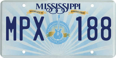 MS license plate MPX188