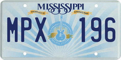 MS license plate MPX196
