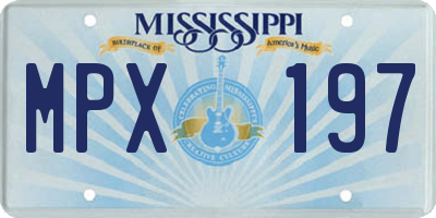 MS license plate MPX197