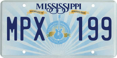 MS license plate MPX199