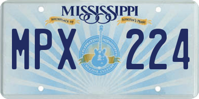 MS license plate MPX224