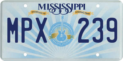 MS license plate MPX239