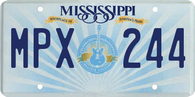 MS license plate MPX244