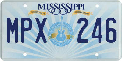 MS license plate MPX246