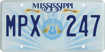 MS license plate MPX247