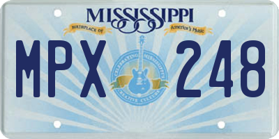 MS license plate MPX248