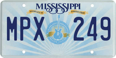 MS license plate MPX249