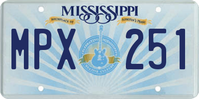MS license plate MPX251