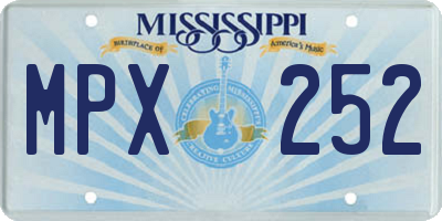 MS license plate MPX252