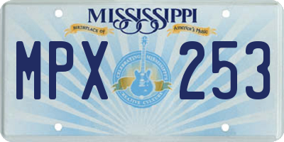 MS license plate MPX253
