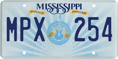 MS license plate MPX254