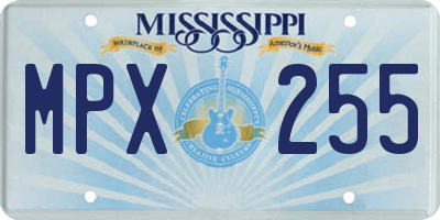 MS license plate MPX255