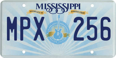 MS license plate MPX256