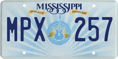 MS license plate MPX257