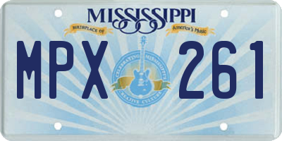 MS license plate MPX261