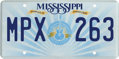 MS license plate MPX263