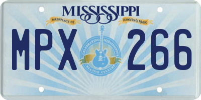 MS license plate MPX266