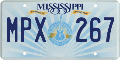 MS license plate MPX267