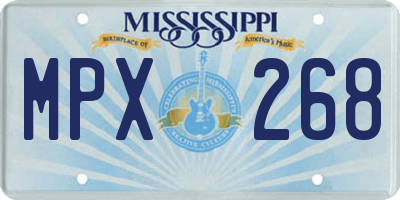 MS license plate MPX268
