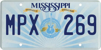 MS license plate MPX269